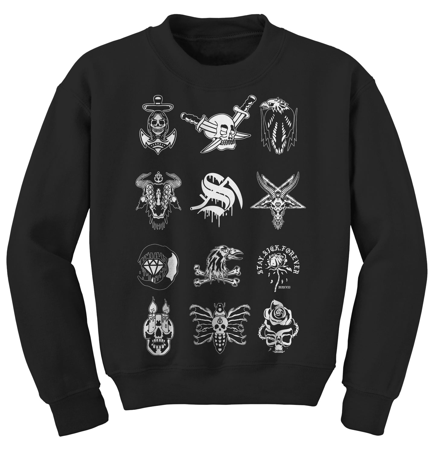 Tattoo Flash Black Crewneck