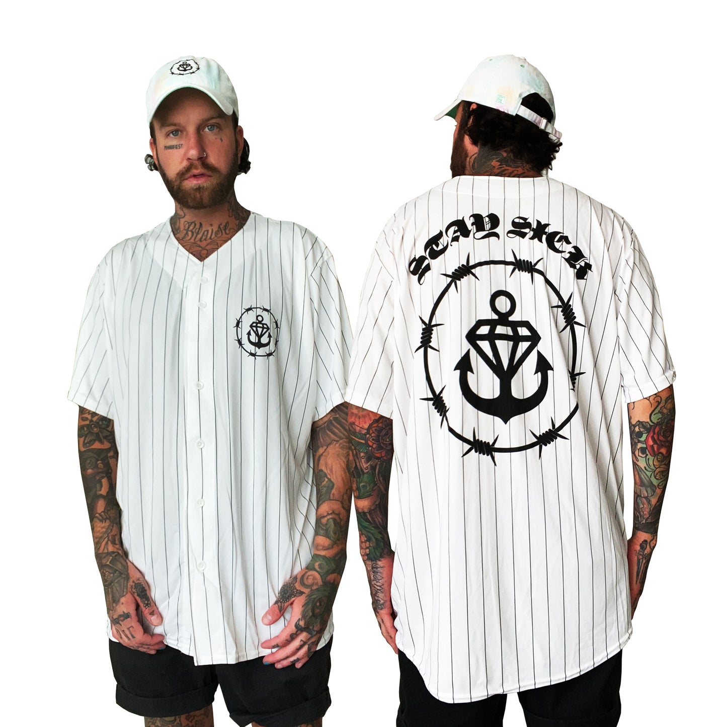 Emblem Black/White Pinstripe Jersey