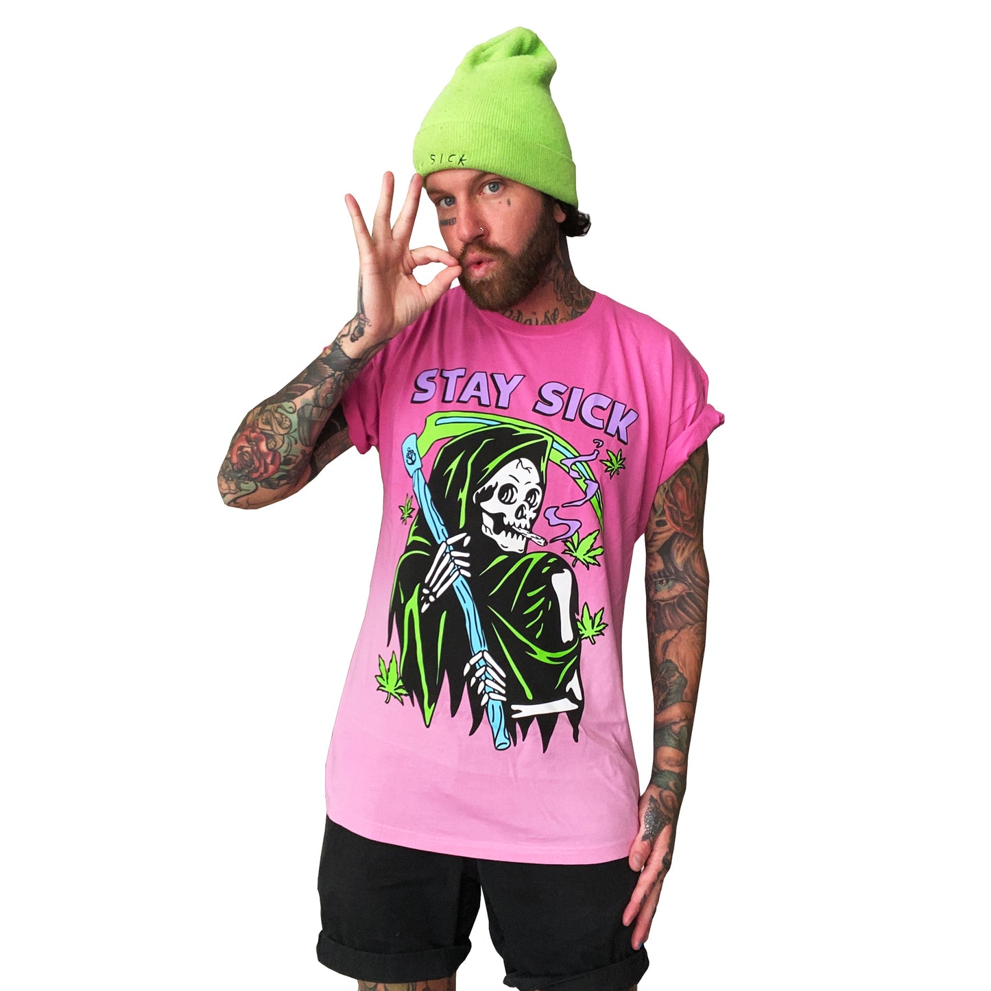 Grim Reefer Pink Ombre T-Shirt