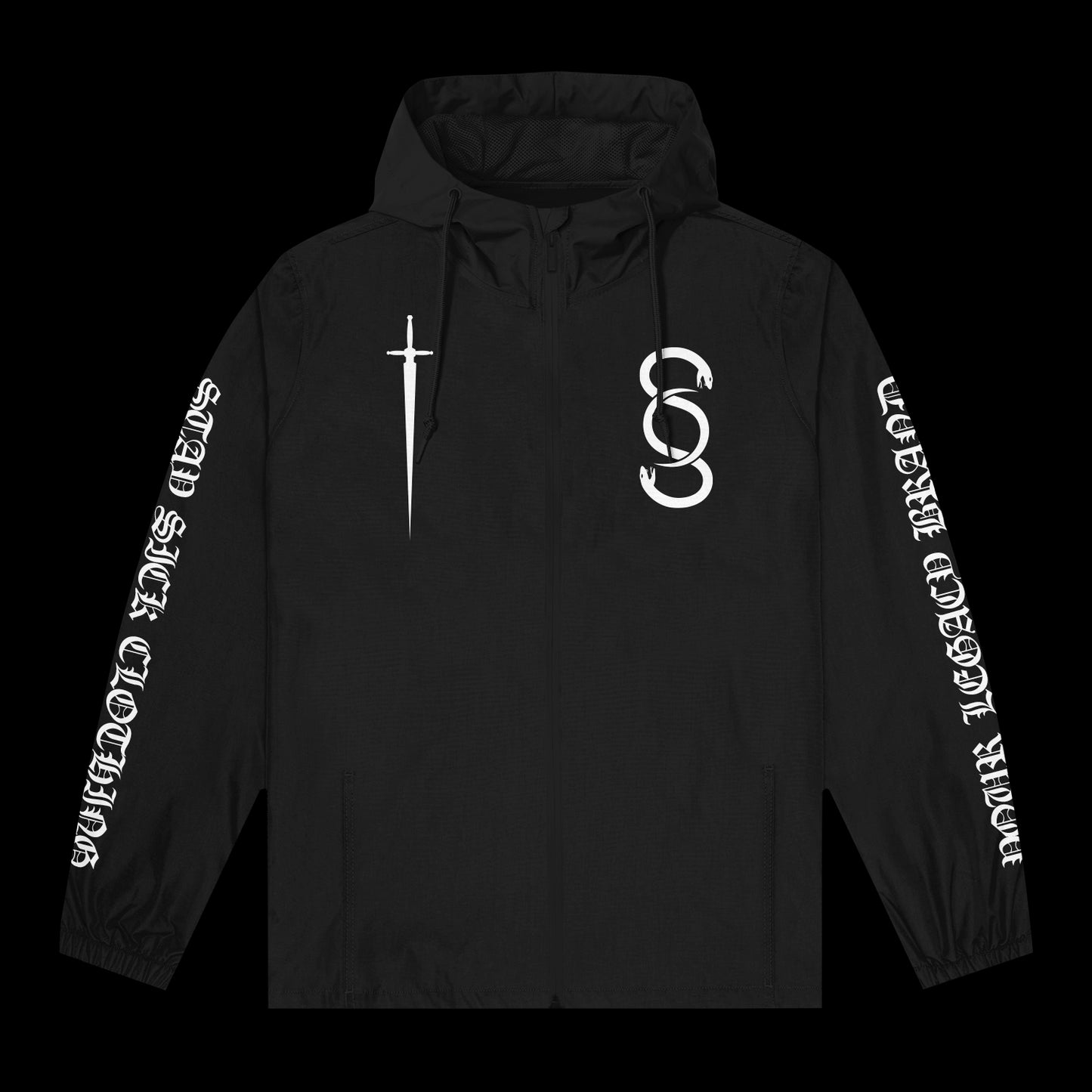 Snakes Black Zip-Up Jacket