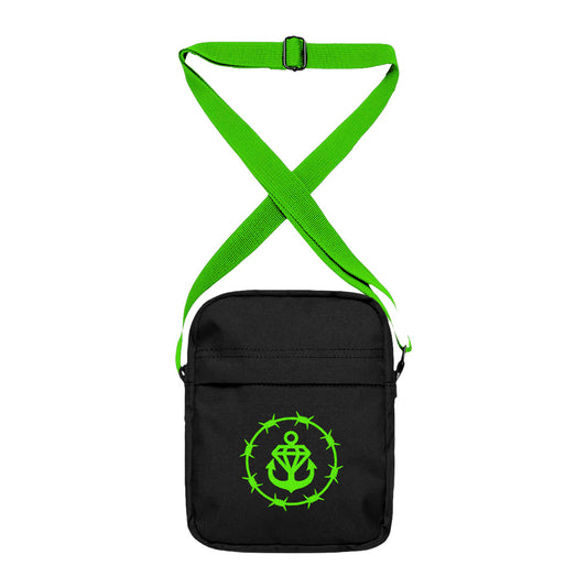 Barbed Logo Black/Slime Green Side Bag