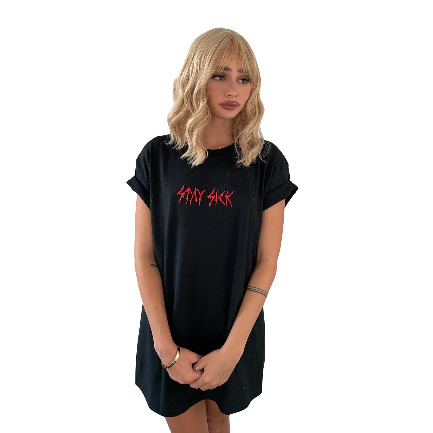 Metal Embroidered Black T-Shirt